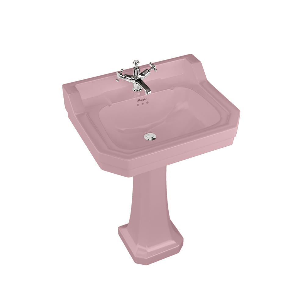 Bespoke Confetti Pink Edwardian 61cm Basin with Standard Pedestal